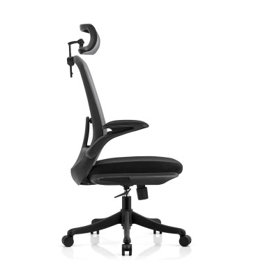 CF3950 Πολυθρόνα Γραφείου Διευθυντή, Mesh Γκρι, Ύφασμα Μαύρο